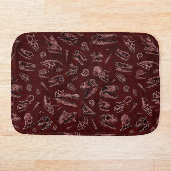 Item preview, Dinosaur skull sketch tiled pattern Red designed and sold by CassWArt.