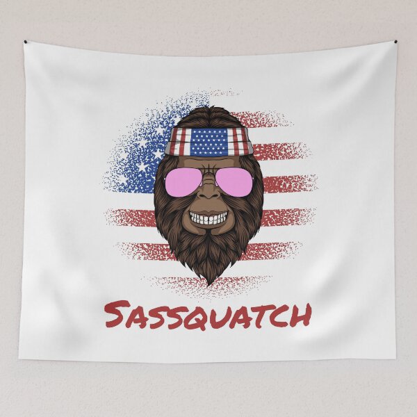 Item preview, Sassquatch - Badass With An Attitude To Match - Patriotic American designed and sold by crazycollective.