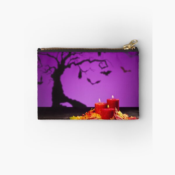 Item preview, Candles in scary Halloween landscape with bats designed and sold by 3523studio.