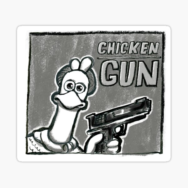 Item preview, Chicken Gun Sticker designed and sold by iloe.