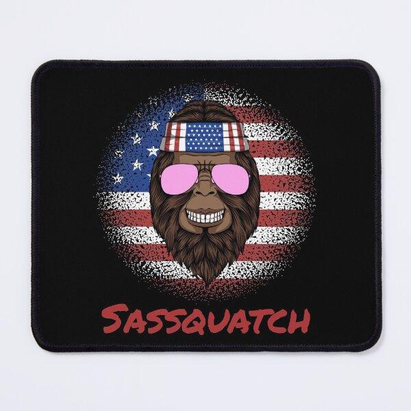 Item preview, Sassquatch - Badass With An Attitude To Match - Patriotic American - Black designed and sold by crazycollective.