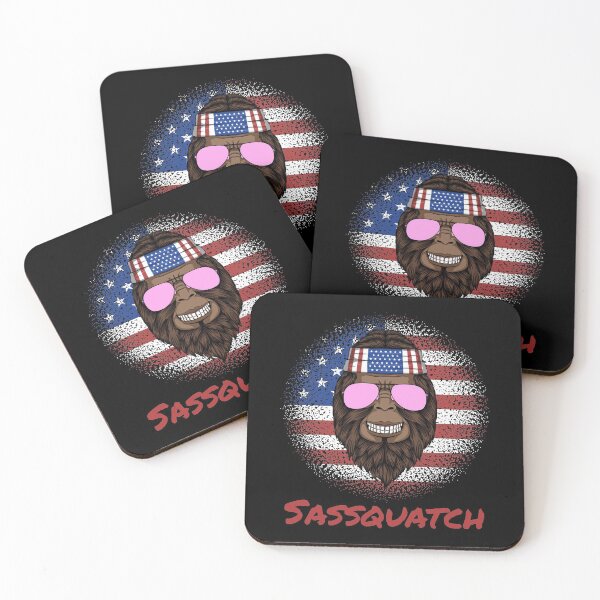 Item preview, Sassquatch - Badass With An Attitude To Match - Patriotic American - Black designed and sold by crazycollective.