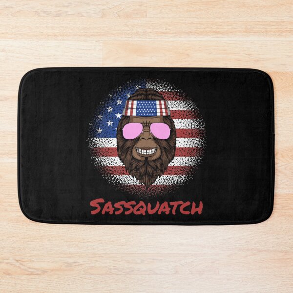 Item preview, Sassquatch - Badass With An Attitude To Match - Patriotic American - Black designed and sold by crazycollective.