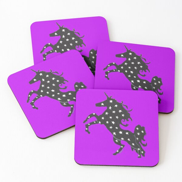 Item preview, Unicorn Power Black Silhouette of a Unicorn with White Stars designed and sold by AliCatOriginals.