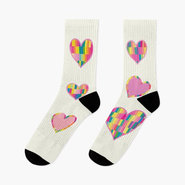 Item preview, Set of 12 Valentine's Day Hearts with pastel neon pattern colors designed and sold by greatnorris.