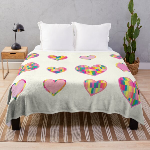 Item preview, Set of 12 Valentine's Day Hearts with pastel neon pattern colors designed and sold by greatnorris.