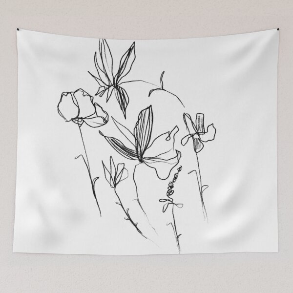 Item preview, Flowers Sketch - Simple Vintage Aesthetic Inspired designed and sold by morgansgoods.