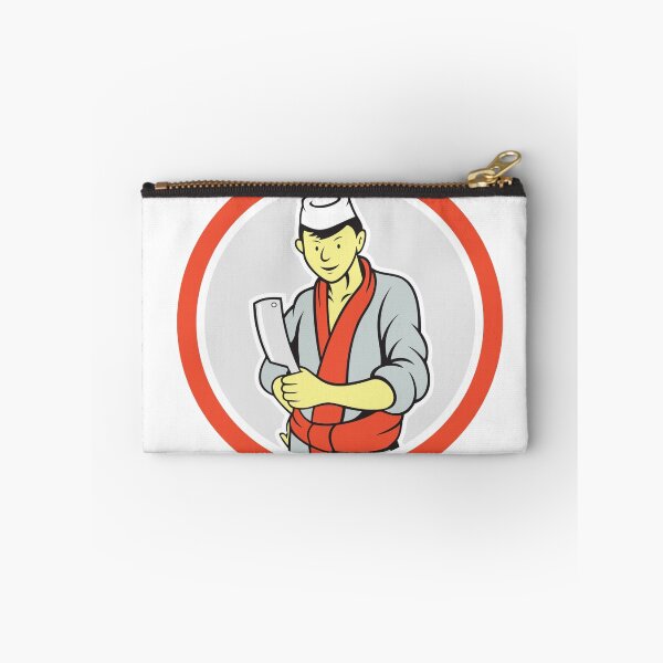 Item preview, Japanese Butcher Hold Meat Cleaver Circle Cartoon designed and sold by patrimonio.