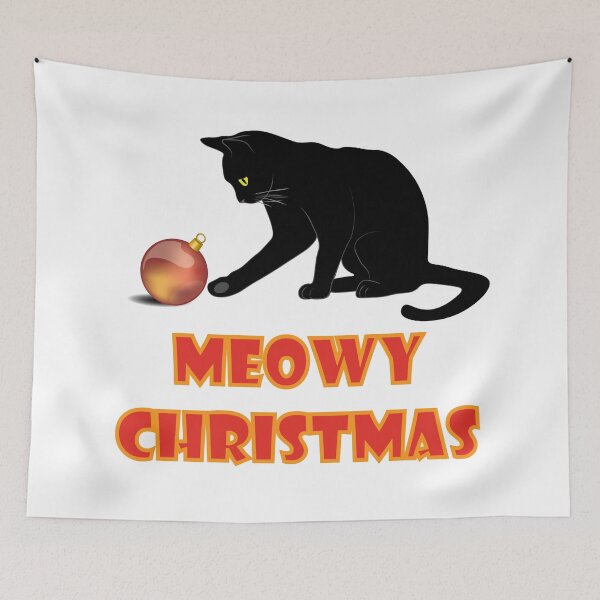 Item preview, Meowy Christmas Playful Cat designed and sold by TheInkElephant.