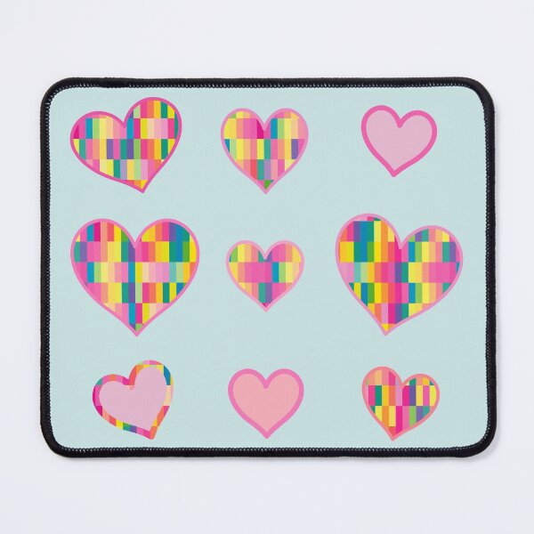 Item preview, Set of nine Valentine's Day Hearts with pastel neon pattern colors designed and sold by greatnorris.