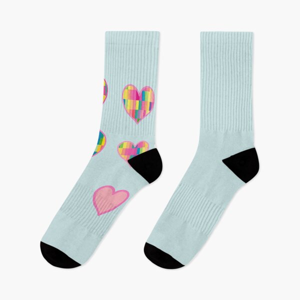 Item preview, Set of nine Valentine's Day Hearts with pastel neon pattern colors designed and sold by greatnorris.
