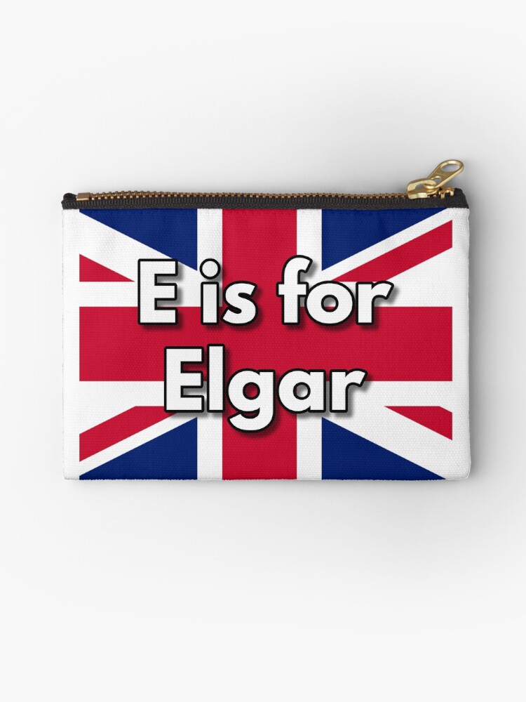Thumbnail 1 of 4, Zipper Pouch, E is for Elgar designed and sold by British-Culture.
