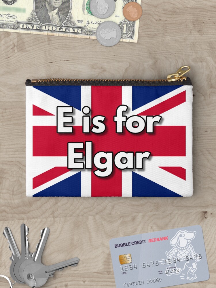 Thumbnail 3 of 4, Zipper Pouch, E is for Elgar designed and sold by British-Culture.