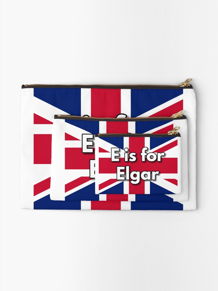 Thumbnail 2 of 4, Zipper Pouch, E is for Elgar designed and sold by British-Culture.