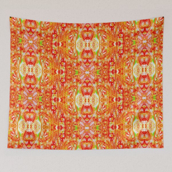 Item preview, Abstract Autumn Pattern in Red Yellow and Green  designed and sold by HMadeArtSON.
