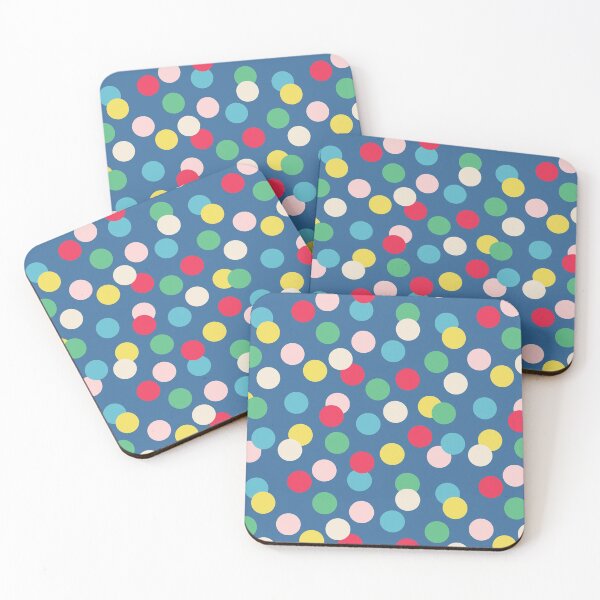 Item preview, Rainbow Polka Dots on Dark Blue designed and sold by colortheoryshop.