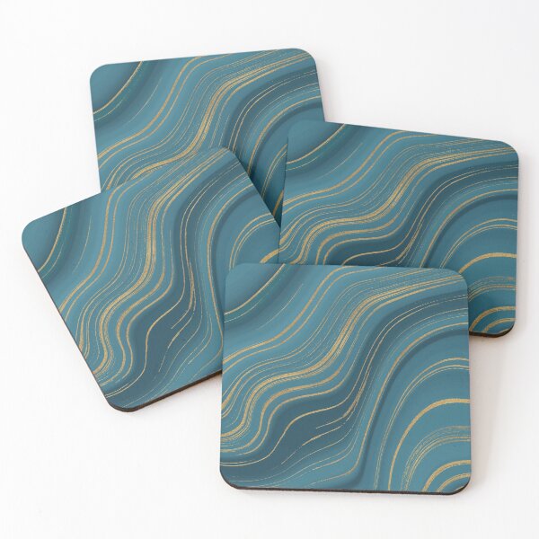 Item preview, Liquid Marble Texture Blue Golden Glitter designed and sold by Alarasboy.