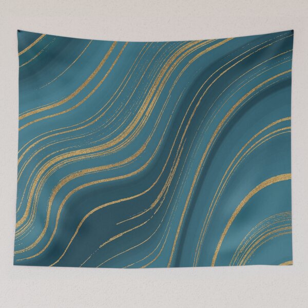 Item preview, Liquid Marble Texture Blue Golden Glitter designed and sold by Alarasboy.