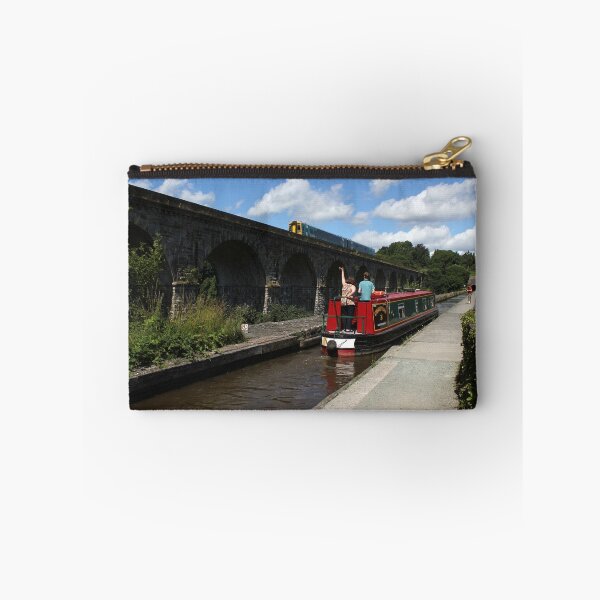 Item preview, Woman on narrowboat waving at train designed and sold by turniptowers.