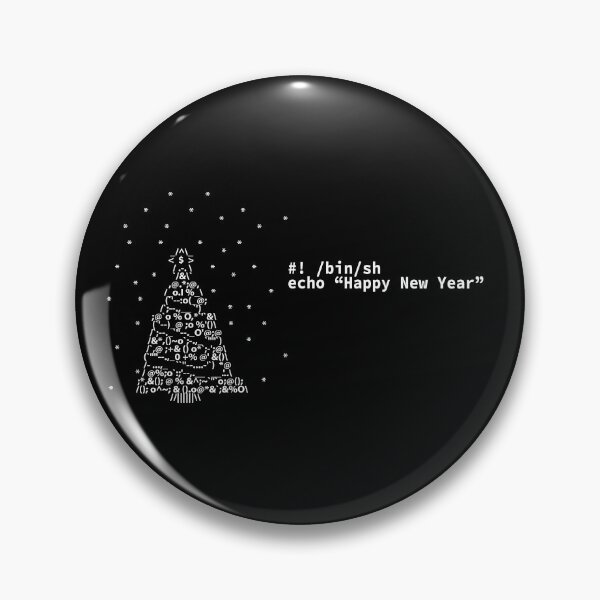 Item preview, Happy New Year Ascii christmas tree and shell script - programmer, devops, coder designed and sold by IrinchiDE.