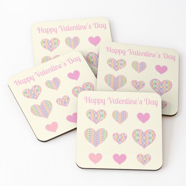 Item preview, Happy Valentine's Day: 9 Hearts with pastel pattern and colors designed and sold by greatnorris.