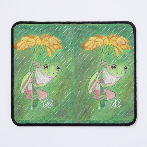 Item preview, FROG ON FLOWER IN THE RAIN designed and sold by BeritValk.