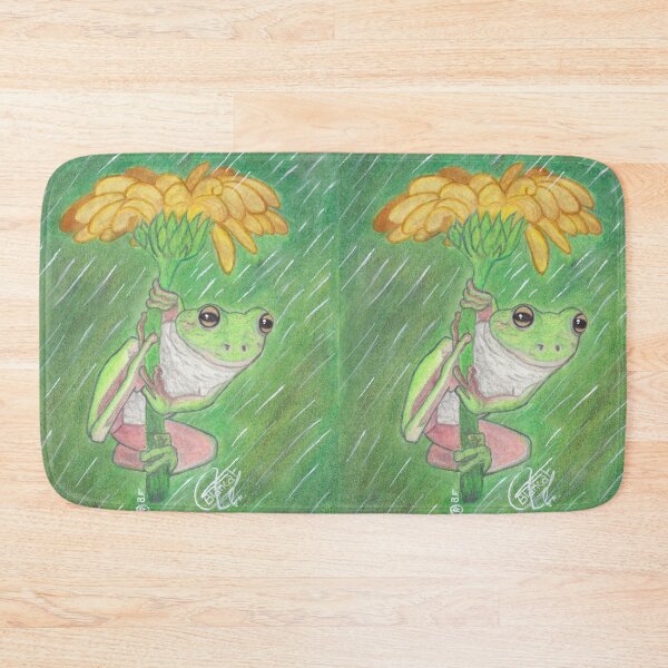 Item preview, FROG ON FLOWER IN THE RAIN designed and sold by BeritValk.