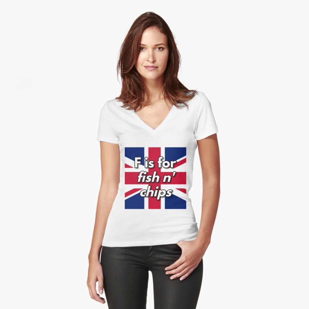 Item preview, Fitted V-Neck T-Shirt designed and sold by British-Culture.