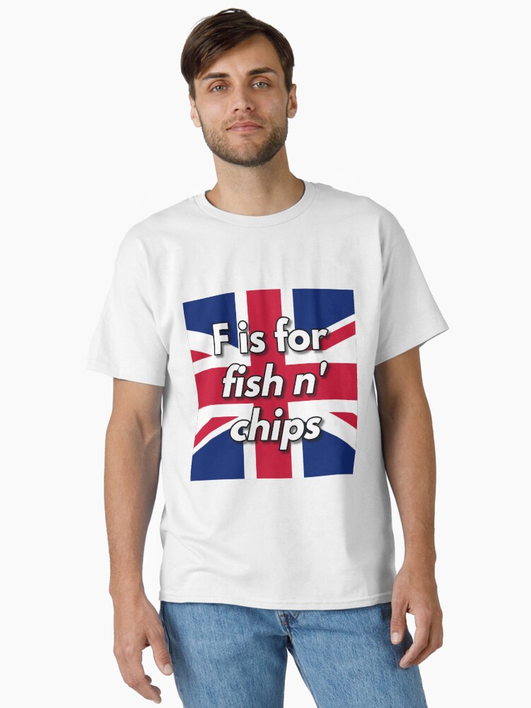 Thumbnail 1 of 7, Classic T-Shirt, F is for fish n' chips designed and sold by British-Culture.