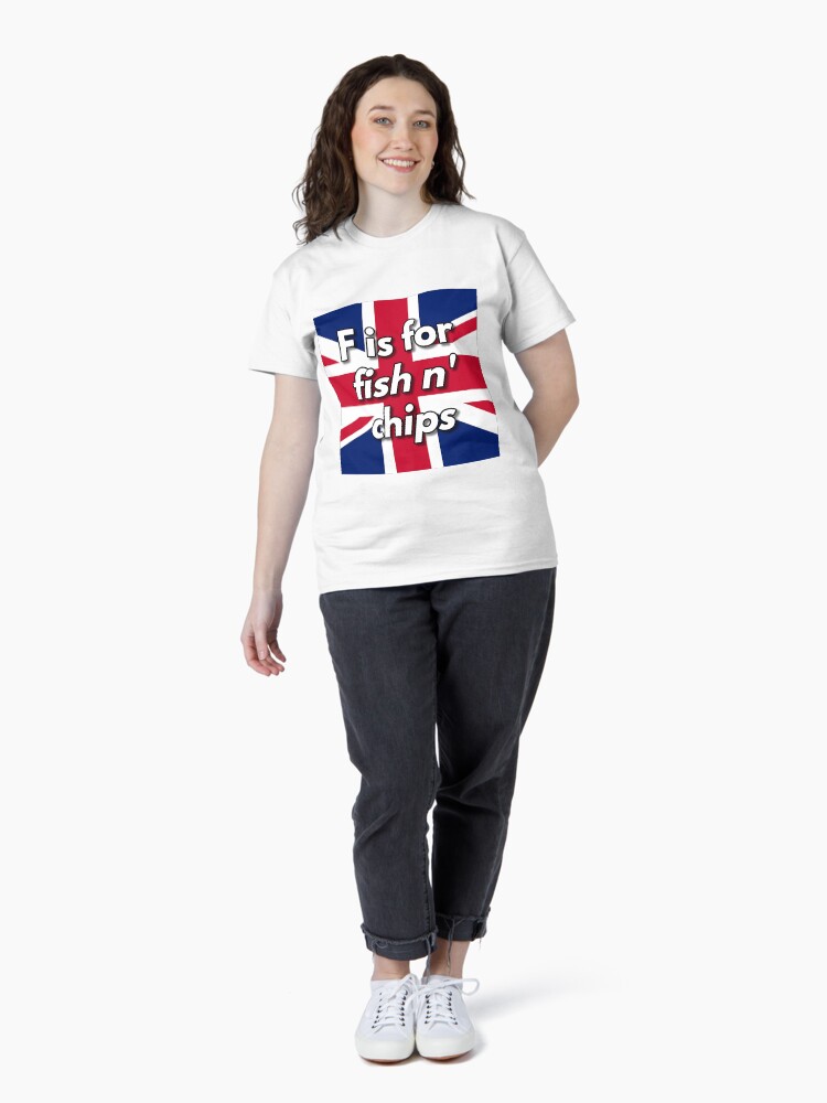 Thumbnail 4 of 7, Classic T-Shirt, F is for fish n' chips designed and sold by British-Culture.