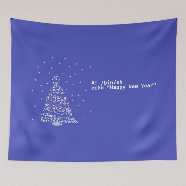 Item preview, Happy New Year Ascii christmas tree and shell script - programmer, devops, coder designed and sold by IrinchiDE.
