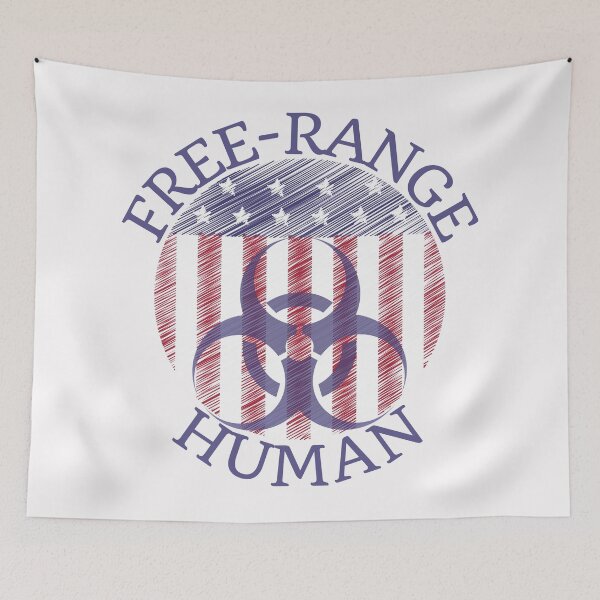 Item preview, Free-range human, American flag design designed and sold by Auntieck.