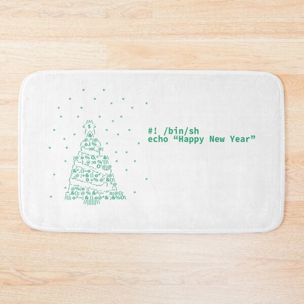 Item preview, Happy New Year Ascii christmas tree and shell script - programmer, devops, coder designed and sold by IrinchiDE.