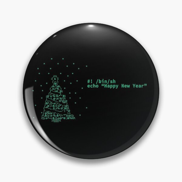Item preview, Happy New Year Ascii christmas tree and shell script - programmer, devops, coder designed and sold by IrinchiDE.
