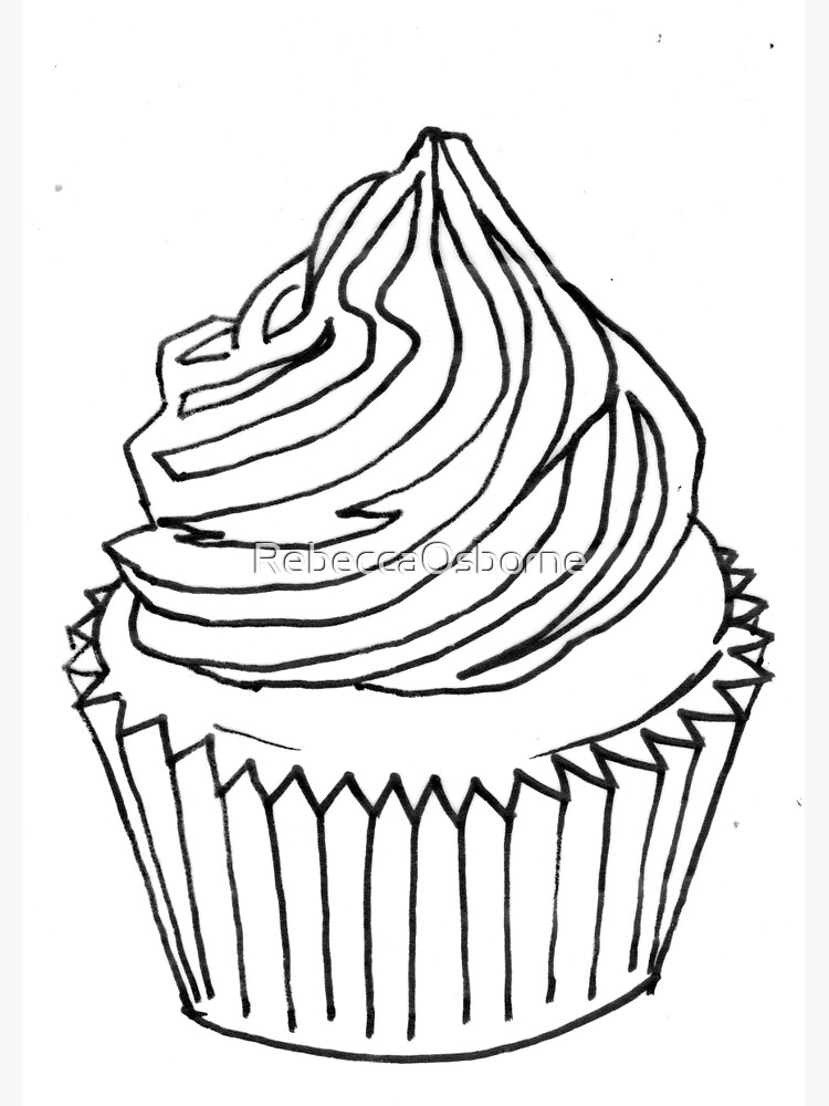 &quot;Cupcake 2 Malvorlage&quot; Spiralblock von RebeccaOsborne