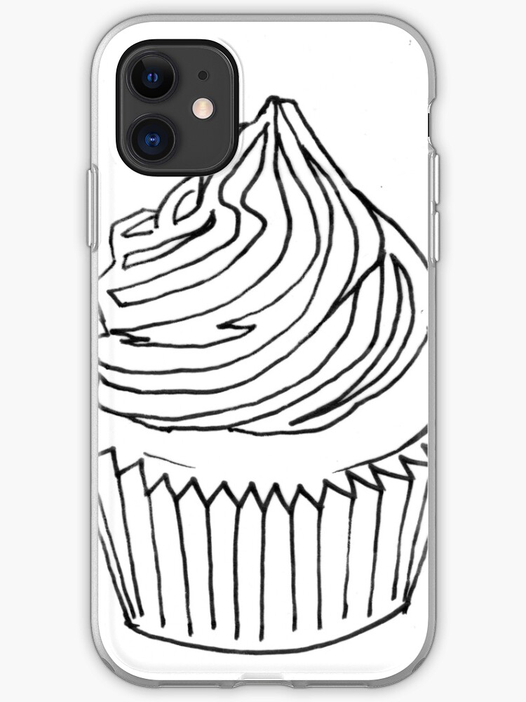 "Cupcake 2 Colouring Page" iPhone Case & Cover by RebeccaOsborne