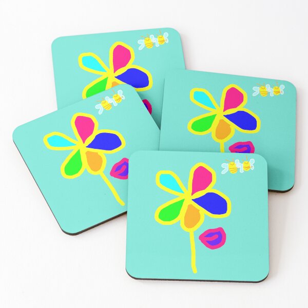Item preview, Flower and very friendly bees designed and sold by MacaMacaMaca.
