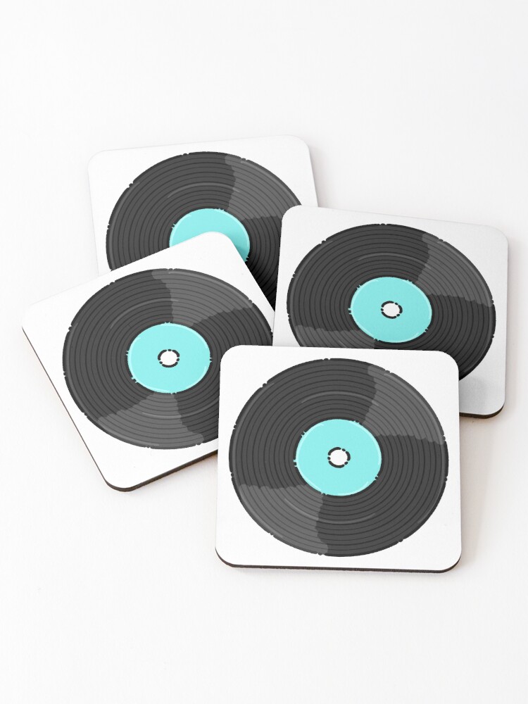 Gold Vinyl Record Coasters (Set of 4) for Sale by ColSmokie