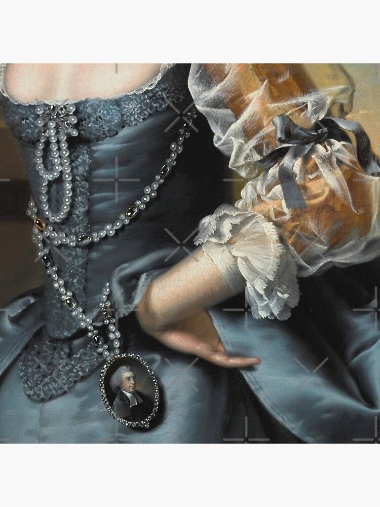 Woman in Blue Dress Renaissance Painting Premium Matte Vertical