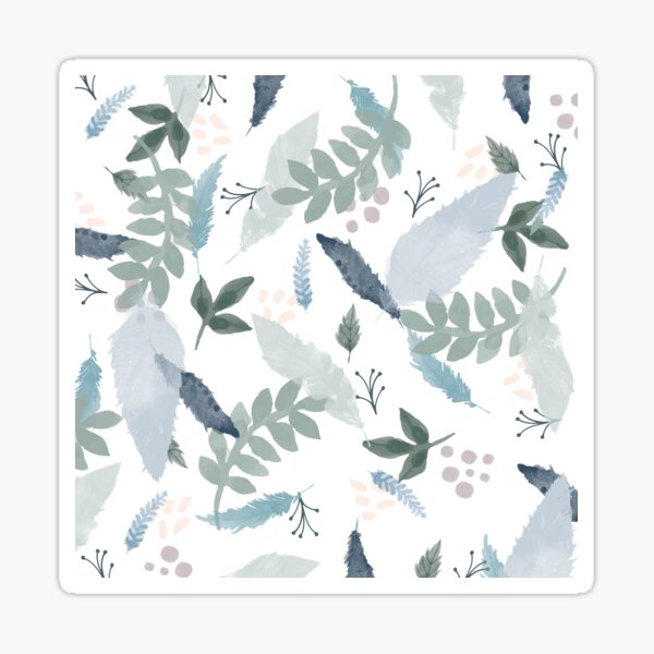 Item preview, Blue Green Feather Leaves Pattern designed and sold by Jared Davies.