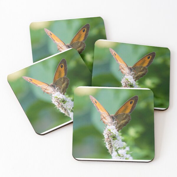 Item preview, Butterfly gathering mint flowers with a small beetle designed and sold by BVNaturePhotos.