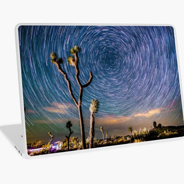 Polaris Star Trails Spin Around Yucca in Joshua Tree Laptop Skin