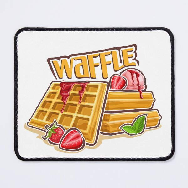 Item preview,  Belgian Waffle, Belgian Waffle belgian Waffle, poster with homemade pastry decorated strawberry jam and mint leaf. designed and sold by graphic-genie.