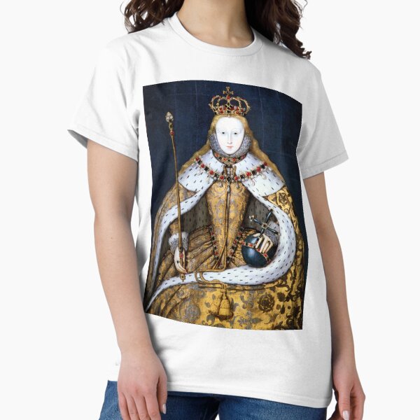 Vista previa del artículo con la obra «La reina Isabel I de Inglaterra con su túnica de coronación», diseñado y vendido por allhistory.
