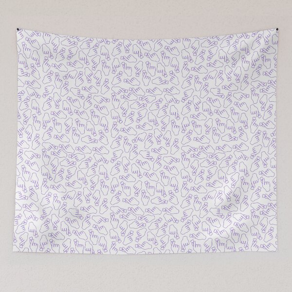 Item preview, Purple Finger Heart on White designed and sold by bom-iseul.
