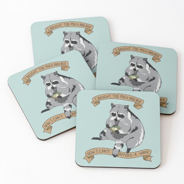 Item preview, Avocado toast raccoon designed and sold by BirdWithHat.