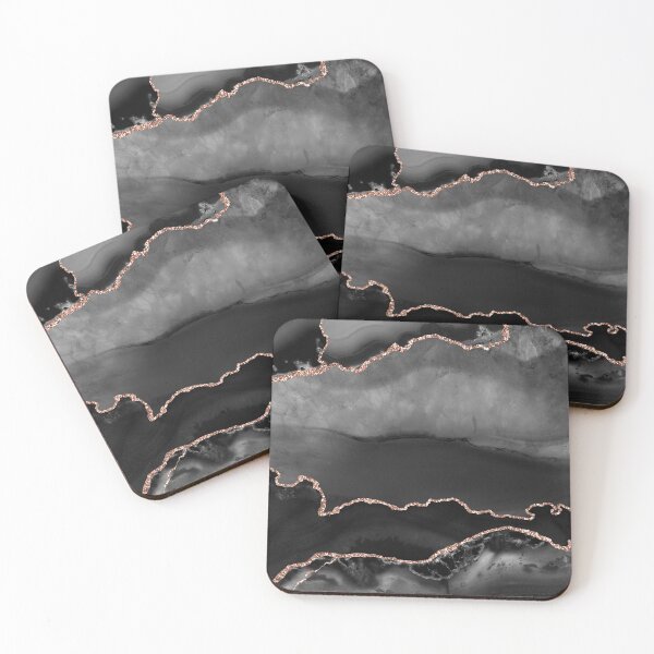 Item preview, Rose Gold Black Agate Marble  designed and sold by starchildesign.