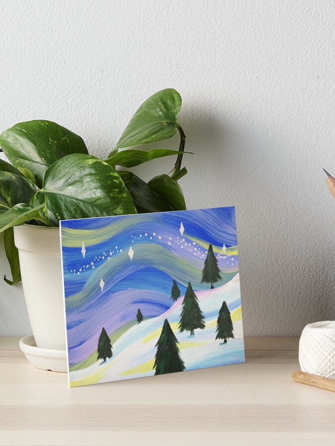 Whimsical Winter Scene Acrylic Painting Art Board Print for Sale by  Express Yourself Artshop