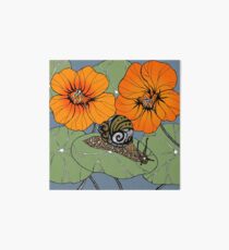 Snail with Nasturtiums Art Board