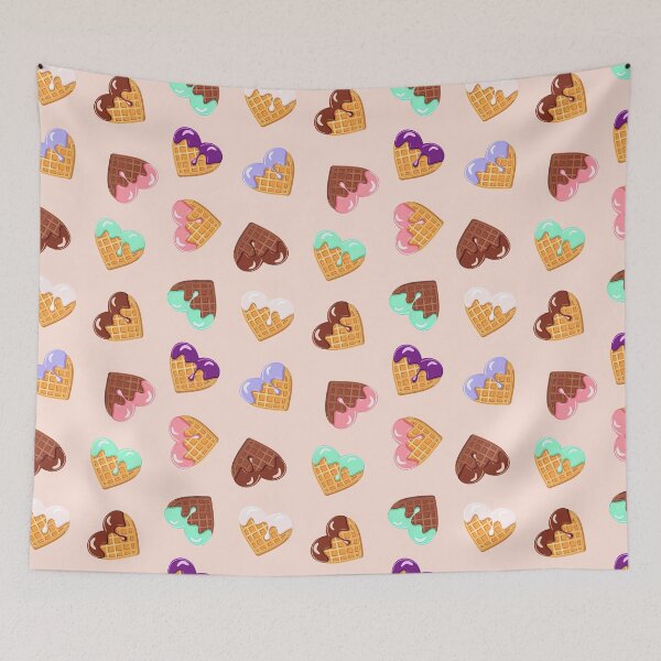 Item preview, Waffle Hearts Pattern, Waffle, Heart, Pink designed and sold by graphic-genie.